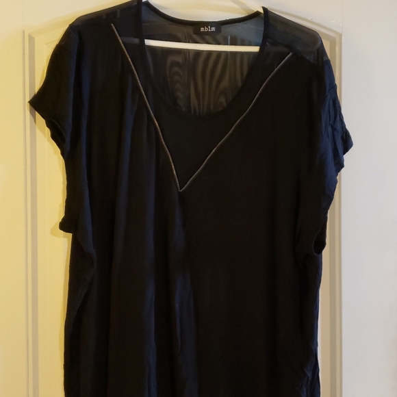 Black faux zipper blouse - Picture 1 of 1